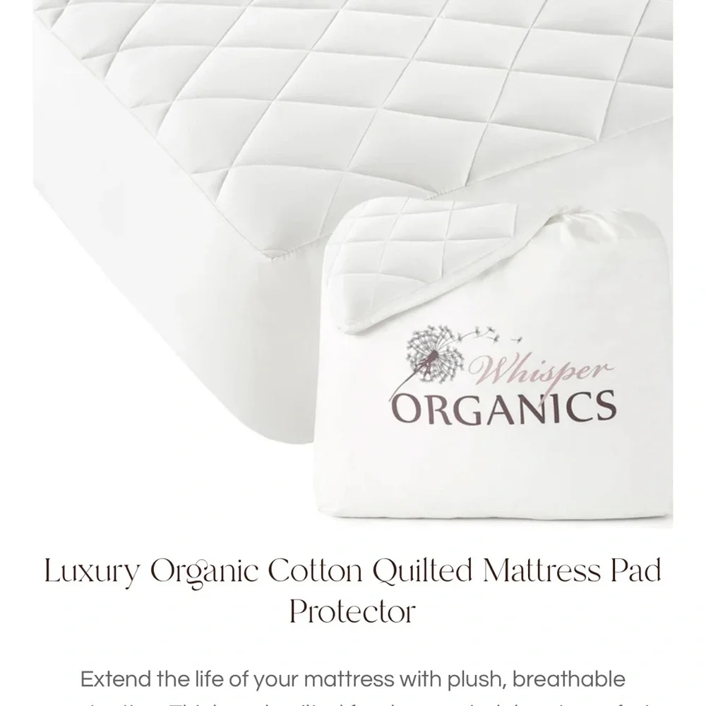Luxury Organic Cotton Quilted Mattress Pad Protector